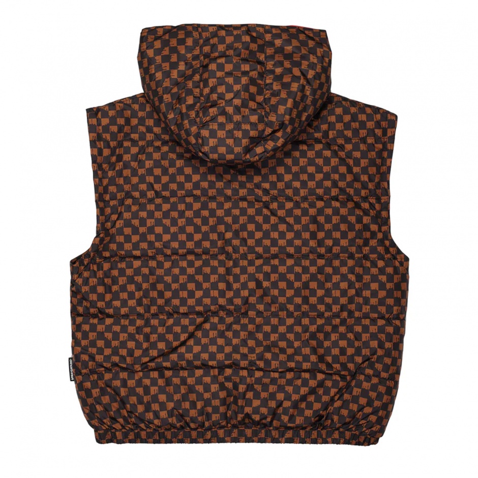SPRAYGROUND Мъжко кафяво яке две в едно Drip Check - изглед 3 - Pepina SPRAYGROUND Мъжко кафяво яке две в едно Drip Check - изглед 3
