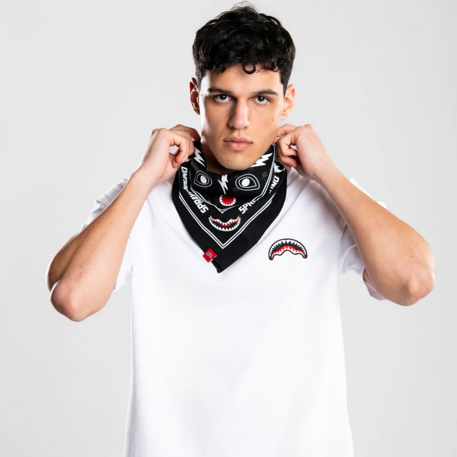 SPRAYGROUND Мъжка бяла тениска с бандана - изглед 3 - Pepina SPRAYGROUND Мъжка бяла тениска с бандана - изглед 3
