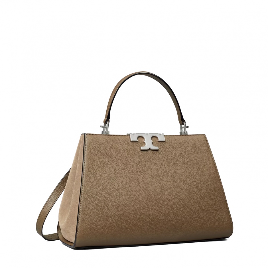 TORY BURCH Дамска бежова чанта Eleanor Pebbled - изглед 2