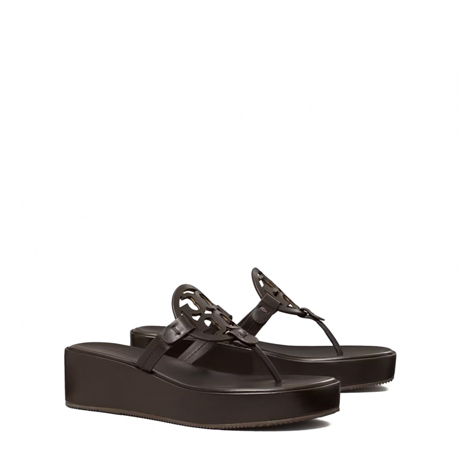 TORY BURCH Дамски кожени чехли MILLER WEDGE - изглед 2 - Pepina TORY BURCH Дамски кожени чехли MILLER WEDGE - изглед 2