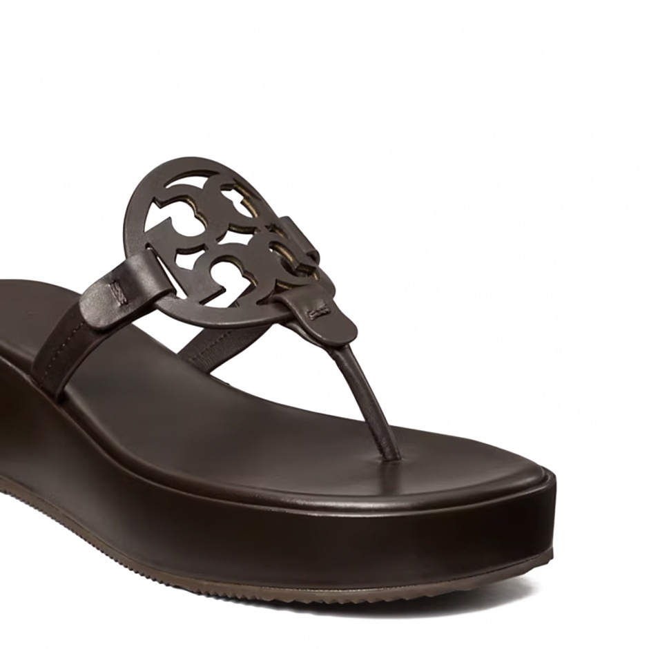 TORY BURCH Дамски кожени чехли MILLER WEDGE - изглед 3 - Pepina TORY BURCH Дамски кожени чехли MILLER WEDGE - изглед 3