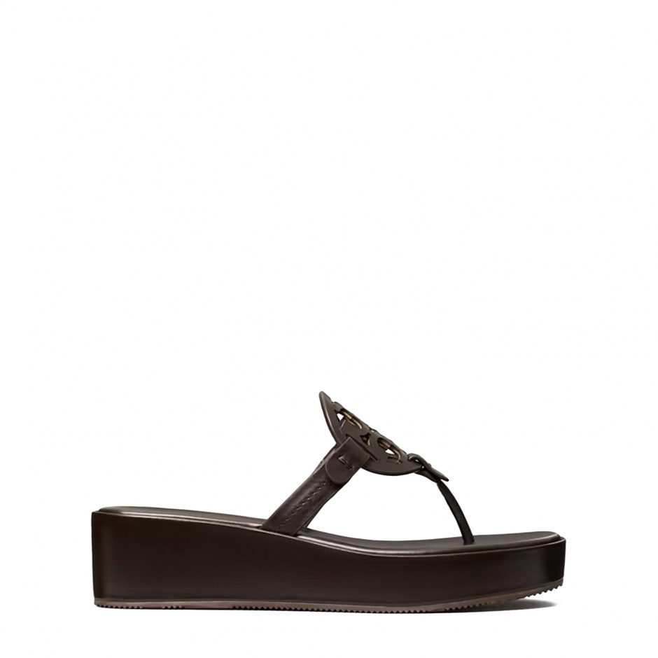 TORY BURCH Дамски кожени чехли MILLER WEDGE - изглед 1 - Pepina TORY BURCH Дамски кожени чехли MILLER WEDGE - изглед 1
