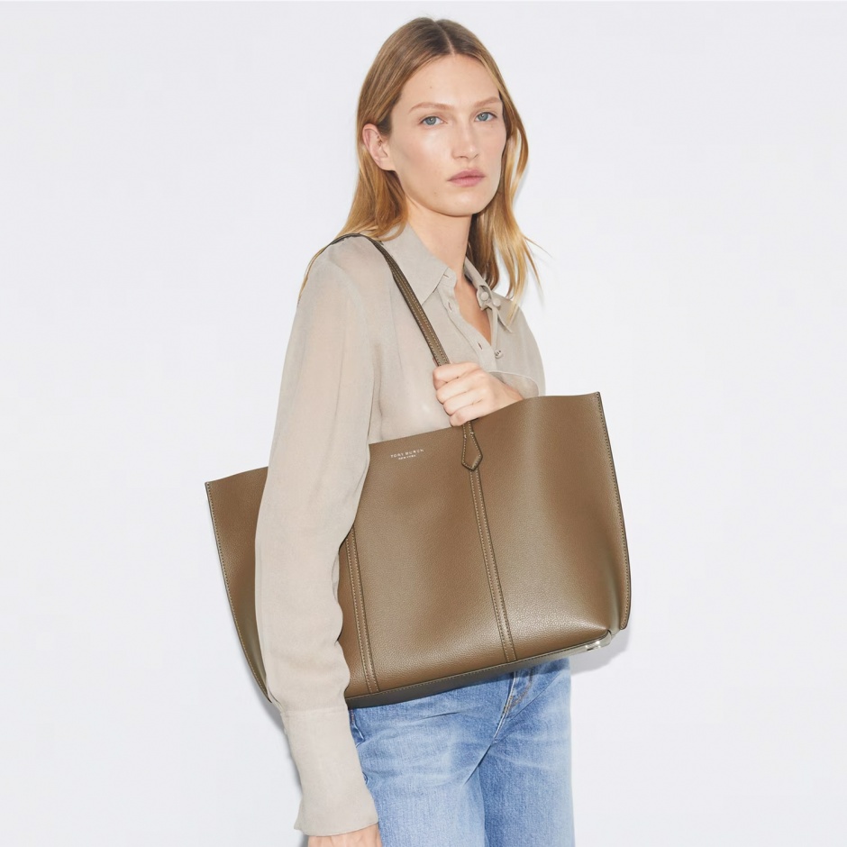 TORY BURCH Дамска кафява чанта Perry - изглед 3 - Pepina TORY BURCH Дамска кафява чанта Perry - изглед 3