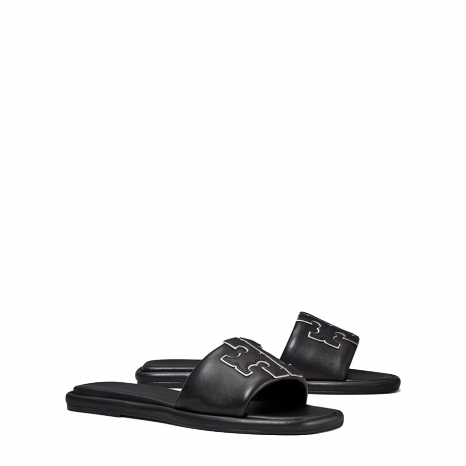 TORY BURCH Дамски черни чехли DOUBLE T SPORT - изглед 2 - Pepina TORY BURCH Дамски черни чехли DOUBLE T SPORT - изглед 2