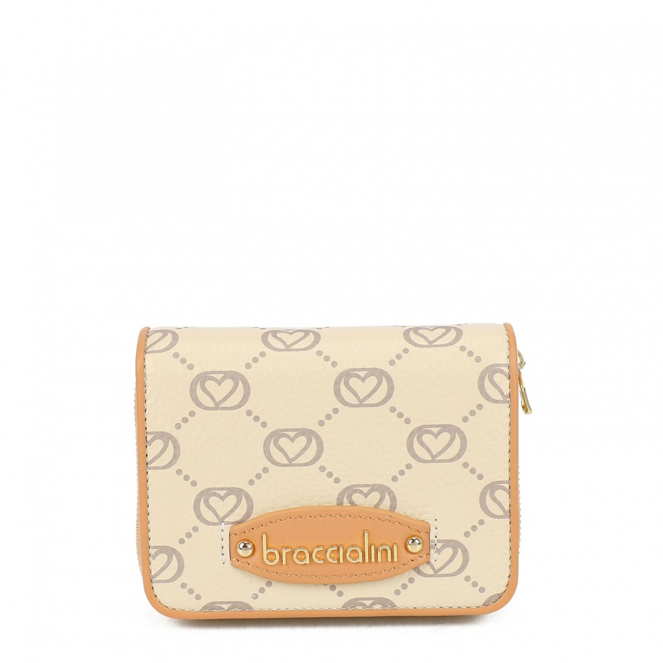 BRACCIALINI Дамски бежов портфейл Monogram - изглед 1 - Pepina BRACCIALINI Дамски бежов портфейл Monogram - изглед 1