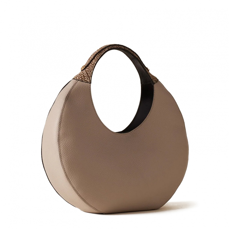 BORBONESE Дамска бежова чанта Full Moon Hobo Bag - изглед 2 - Pepina BORBONESE Дамска бежова чанта Full Moon Hobo Bag - изглед 2