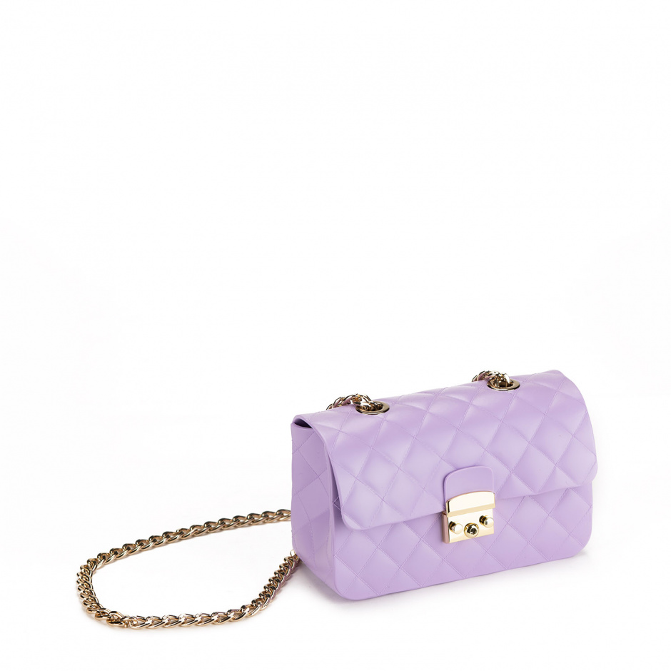 Menghi Дамска лилава чанта с дръжка синджир - изглед 2