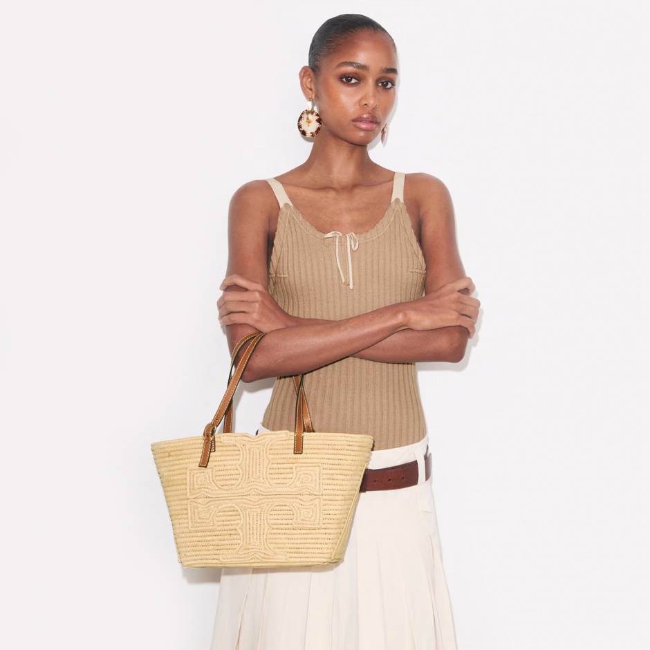 TORY BURCH Дамска чанта рафия Ella Small - изглед 4