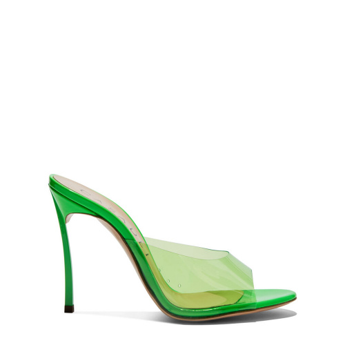 Дамски зелени сандали с ток BLADE