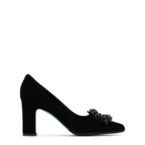 Дамски черни обувки велур