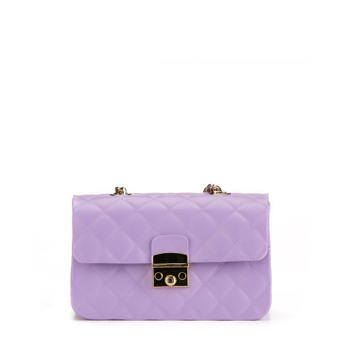 Дамска лилава чанта с дръжка синджир