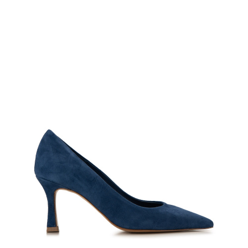 Дамски сини обувки велур