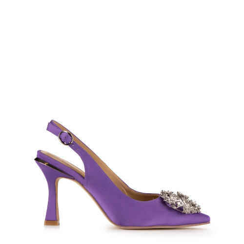 Дамски обувки лилав сатен